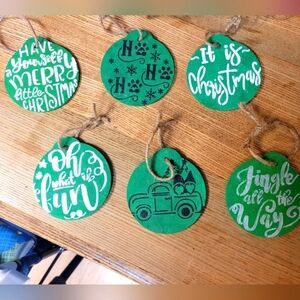 Hand crafted wood Christmas ornaments